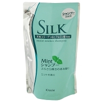 Шампунь для волос "Silk" с природным коллагеном и ароматом мяты, увлажняющий, сменная упаковка, 350 мл артикул 1771b.