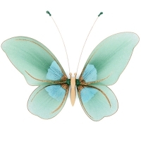 Украшение для штор "Бабочка" большая, цвет: бирюзовый артикул 1824b.